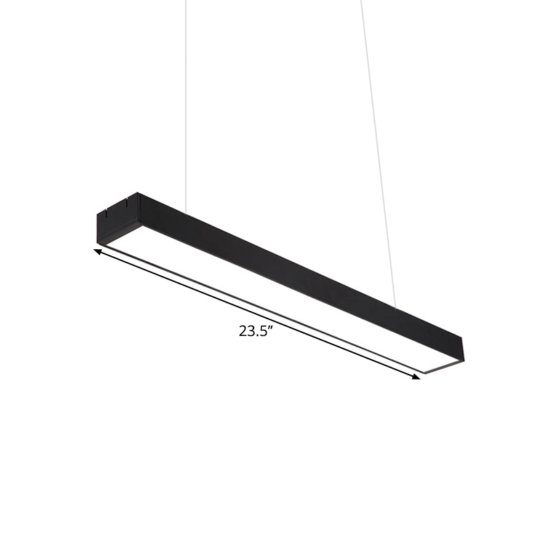 Modern Rectangular Ceiling Lighting Acrylic Office LED Flush Mount in Black, 23.5"/35.5"/59" W Clearhalo 'Ceiling Lights' 'Modern Pendants' 'Modern' 'Pendant Lights' 'Pendants' Lighting' 1904134