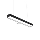 Modern Rectangular Ceiling Lighting Acrylic Office LED Flush Mount in Black, 23.5"/35.5"/59" W Clearhalo 'Ceiling Lights' 'Modern Pendants' 'Modern' 'Pendant Lights' 'Pendants' Lighting' 1904134