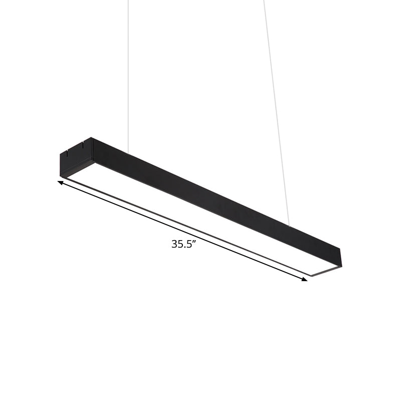 Modern Rectangular Ceiling Lighting Acrylic Office LED Flush Mount in Black, 23.5"/35.5"/59" W Clearhalo 'Ceiling Lights' 'Modern Pendants' 'Modern' 'Pendant Lights' 'Pendants' Lighting' 1904135