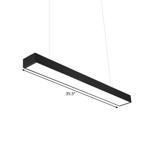 Modern Rectangular Ceiling Lighting Acrylic Office LED Flush Mount in Black, 23.5"/35.5"/59" W Clearhalo 'Ceiling Lights' 'Modern Pendants' 'Modern' 'Pendant Lights' 'Pendants' Lighting' 1904135