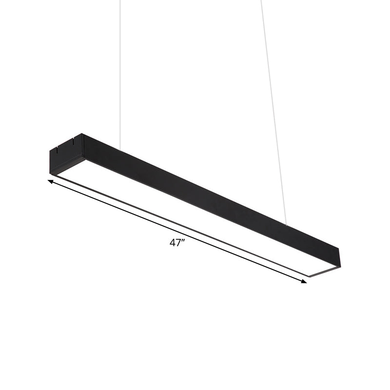 Modern Rectangular Ceiling Lighting Acrylic Office LED Flush Mount in Black, 23.5"/35.5"/59" W Clearhalo 'Ceiling Lights' 'Modern Pendants' 'Modern' 'Pendant Lights' 'Pendants' Lighting' 1904136