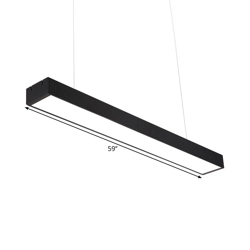 Modern Rectangular Ceiling Lighting Acrylic Office LED Flush Mount in Black, 23.5"/35.5"/59" W Clearhalo 'Ceiling Lights' 'Modern Pendants' 'Modern' 'Pendant Lights' 'Pendants' Lighting' 1904137