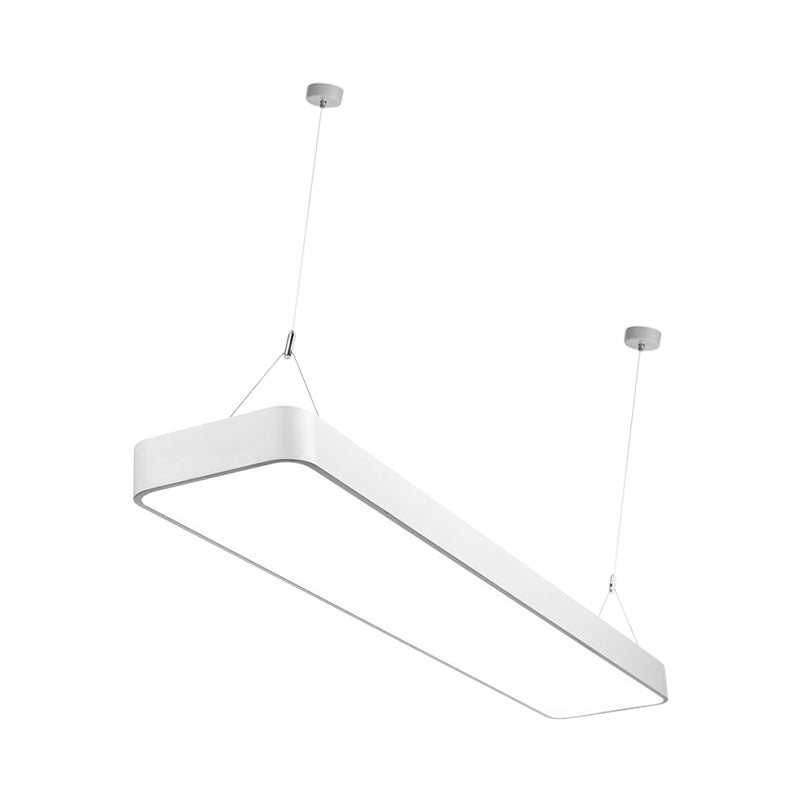 Modern LED Pendant Light Fixture Black/White Rectangle Hanging Ceiling Lamp with Acrylic Shade, 4"/8"/12" W Clearhalo 'Ceiling Lights' 'Modern Pendants' 'Modern' 'Pendant Lights' 'Pendants' Lighting' 1904158