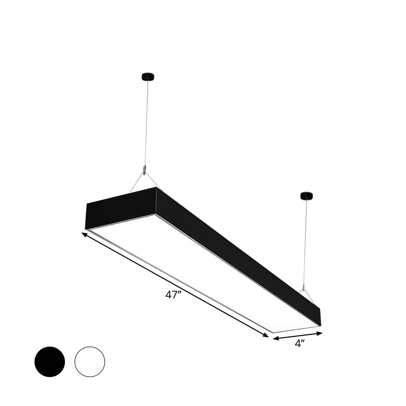 Rectangular Corridor Hanging Light Acrylic 4"/8"/10" W LED Minimalist Ceiling Pendant in Black/White Clearhalo 'Ceiling Lights' 'Modern Pendants' 'Modern' 'Pendant Lights' 'Pendants' Lighting' 1904162