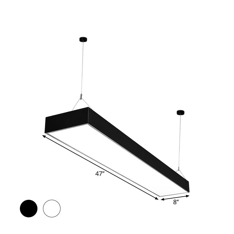 Rectangular Corridor Hanging Light Acrylic 4"/8"/10" W LED Minimalist Ceiling Pendant in Black/White Clearhalo 'Ceiling Lights' 'Modern Pendants' 'Modern' 'Pendant Lights' 'Pendants' Lighting' 1904163