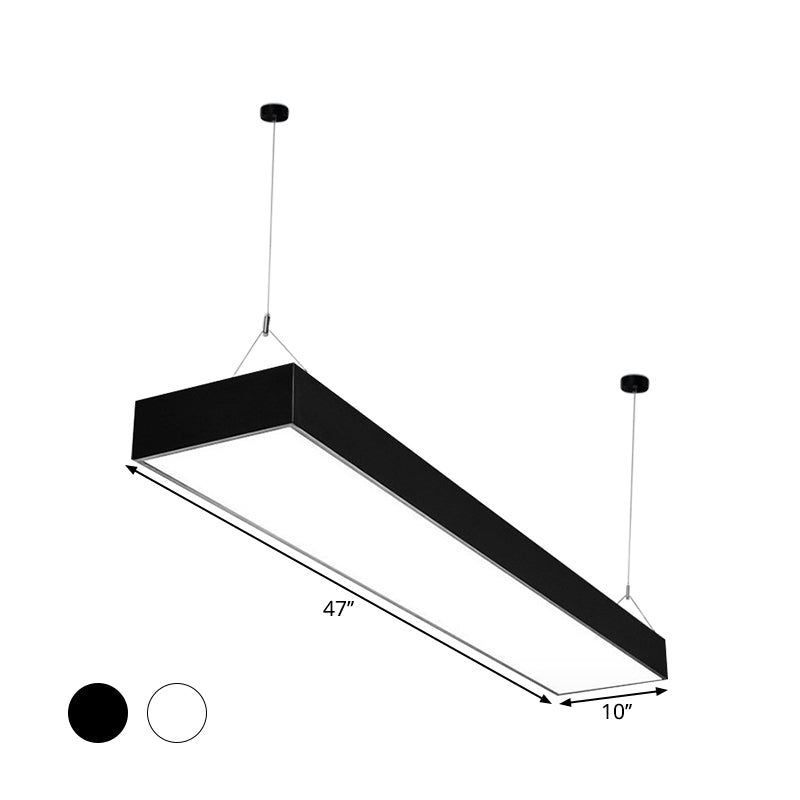 Rectangular Corridor Hanging Light Acrylic 4"/8"/10" W LED Minimalist Ceiling Pendant in Black/White Clearhalo 'Ceiling Lights' 'Modern Pendants' 'Modern' 'Pendant Lights' 'Pendants' Lighting' 1904164