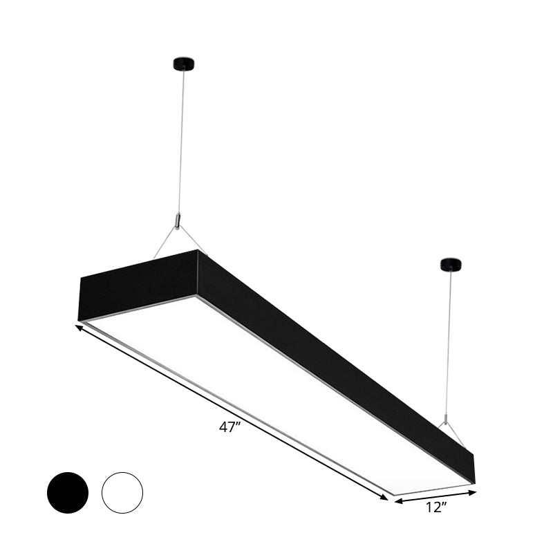 Rectangular Corridor Hanging Light Acrylic 4"/8"/10" W LED Minimalist Ceiling Pendant in Black/White Clearhalo 'Ceiling Lights' 'Modern Pendants' 'Modern' 'Pendant Lights' 'Pendants' Lighting' 1904165