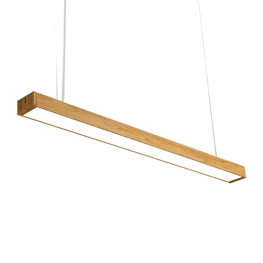 Aluminum Linear Pendant Lamp Nordic Style 23.5"/47"/71" Long LED Ceiling Hang Light in Wood Clearhalo 'Ceiling Lights' 'Modern Pendants' 'Modern' 'Pendant Lights' 'Pendants' Lighting' 1904177