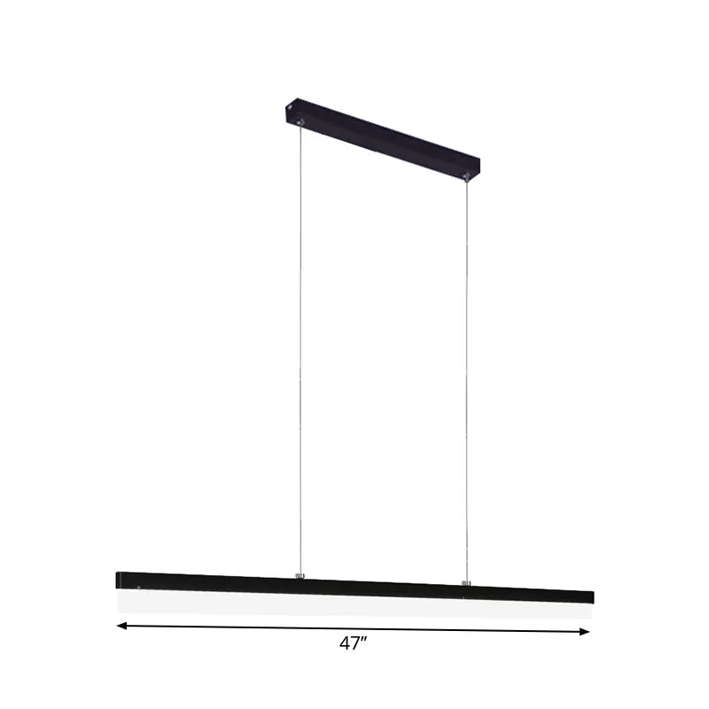 Rectilinear Acrylic Down Lighting Pendant Minimalistic 23.5"/47"/59" L LED Black Hanging Lamp in Warm/White Light Clearhalo 'Ceiling Lights' 'Modern Pendants' 'Modern' 'Pendant Lights' 'Pendants' Lighting' 1904190