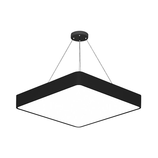 18"/23.5" W Black Square Hanging Light Simplicity Acrylic LED Ceiling Pendant for Living Room Clearhalo 'Ceiling Lights' 'Modern Pendants' 'Modern' 'Pendant Lights' 'Pendants' Lighting' 1904195