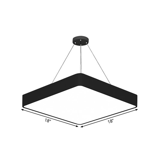 18"/23.5" W Black Square Hanging Light Simplicity Acrylic LED Ceiling Pendant for Living Room Clearhalo 'Ceiling Lights' 'Modern Pendants' 'Modern' 'Pendant Lights' 'Pendants' Lighting' 1904196
