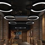 Black C Pendant Ceiling Light Contemporary 16"/23.5"/31.5" W LED Acrylic Down Lighting in Warm/White Light Black Clearhalo 'Ceiling Lights' 'Modern Pendants' 'Modern' 'Pendant Lights' 'Pendants' Lighting' 1904212