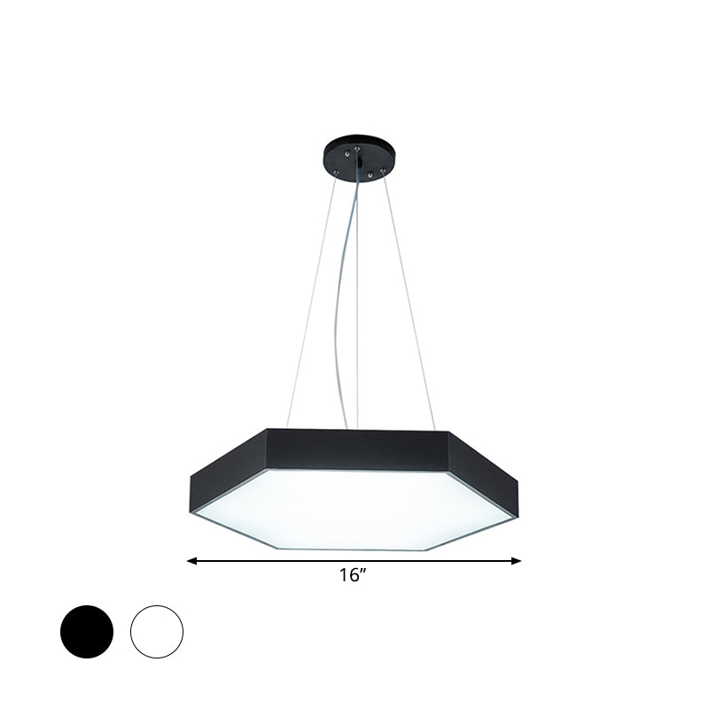 Metallic Honeycomb LED Pendant Light Simple Black/White Hanging Lamp Kit with Acrylic Diffuser, 16"/23.5"/35.5" W Clearhalo 'Ceiling Lights' 'Modern Pendants' 'Modern' 'Pendant Lights' 'Pendants' Lighting' 1904246