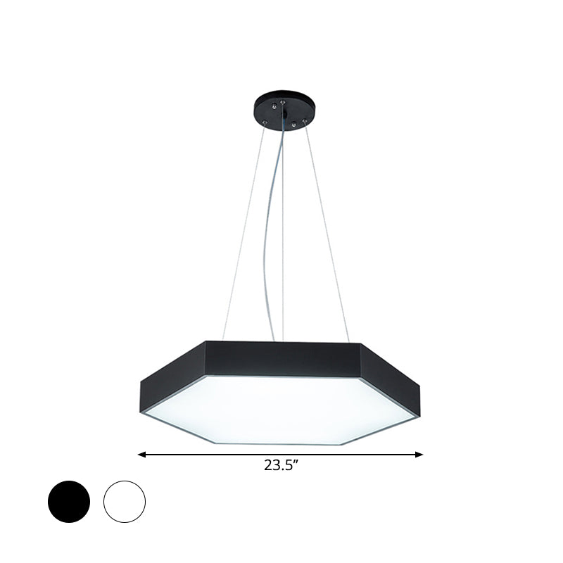 Metallic Honeycomb LED Pendant Light Simple Black/White Hanging Lamp Kit with Acrylic Diffuser, 16"/23.5"/35.5" W Clearhalo 'Ceiling Lights' 'Modern Pendants' 'Modern' 'Pendant Lights' 'Pendants' Lighting' 1904247