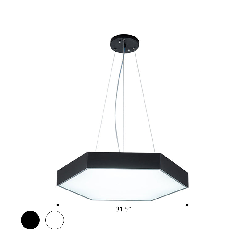 Metallic Honeycomb LED Pendant Light Simple Black/White Hanging Lamp Kit with Acrylic Diffuser, 16"/23.5"/35.5" W Clearhalo 'Ceiling Lights' 'Modern Pendants' 'Modern' 'Pendant Lights' 'Pendants' Lighting' 1904248