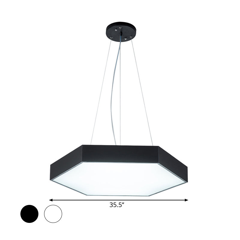 Metallic Honeycomb LED Pendant Light Simple Black/White Hanging Lamp Kit with Acrylic Diffuser, 16"/23.5"/35.5" W Clearhalo 'Ceiling Lights' 'Modern Pendants' 'Modern' 'Pendant Lights' 'Pendants' Lighting' 1904249