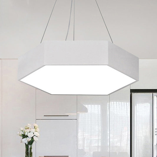 Metallic Honeycomb LED Pendant Light Simple Black/White Hanging Lamp Kit with Acrylic Diffuser, 16"/23.5"/35.5" W White Clearhalo 'Ceiling Lights' 'Modern Pendants' 'Modern' 'Pendant Lights' 'Pendants' Lighting' 1904251