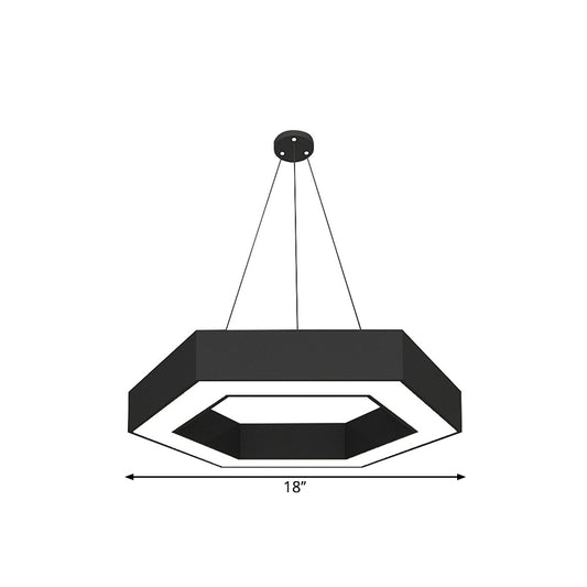 Hexagonal LED Pendant Lighting Fixture Modern Acrylic Black Hanging Light, 18"/31.5"/47" Wide Clearhalo 'Ceiling Lights' 'Modern Pendants' 'Modern' 'Pendant Lights' 'Pendants' Lighting' 1904272