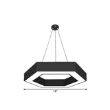 Hexagonal LED Pendant Lighting Fixture Modern Acrylic Black Hanging Light, 18"/31.5"/47" Wide Clearhalo 'Ceiling Lights' 'Modern Pendants' 'Modern' 'Pendant Lights' 'Pendants' Lighting' 1904272