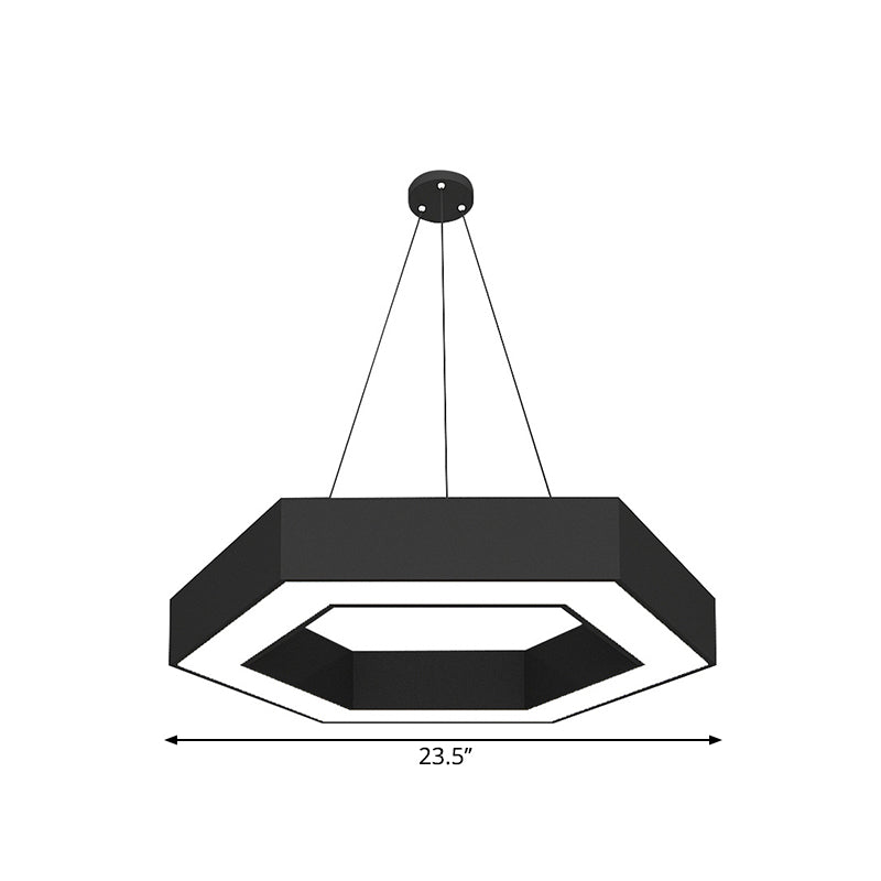 Hexagonal LED Pendant Lighting Fixture Modern Acrylic Black Hanging Light, 18"/31.5"/47" Wide Clearhalo 'Ceiling Lights' 'Modern Pendants' 'Modern' 'Pendant Lights' 'Pendants' Lighting' 1904273