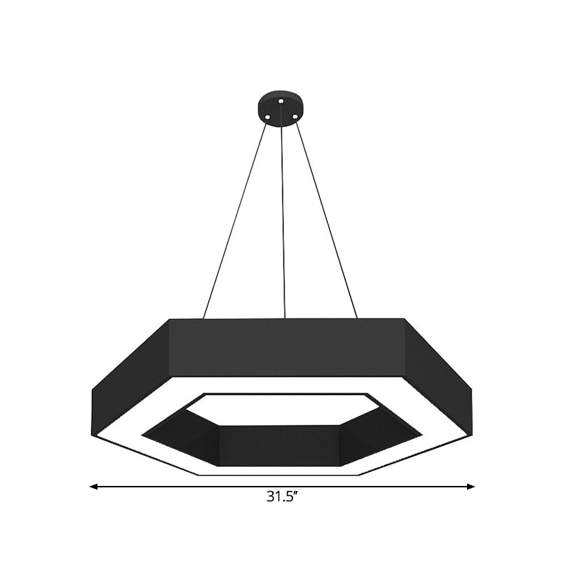 Hexagonal LED Pendant Lighting Fixture Modern Acrylic Black Hanging Light, 18"/31.5"/47" Wide Clearhalo 'Ceiling Lights' 'Modern Pendants' 'Modern' 'Pendant Lights' 'Pendants' Lighting' 1904274