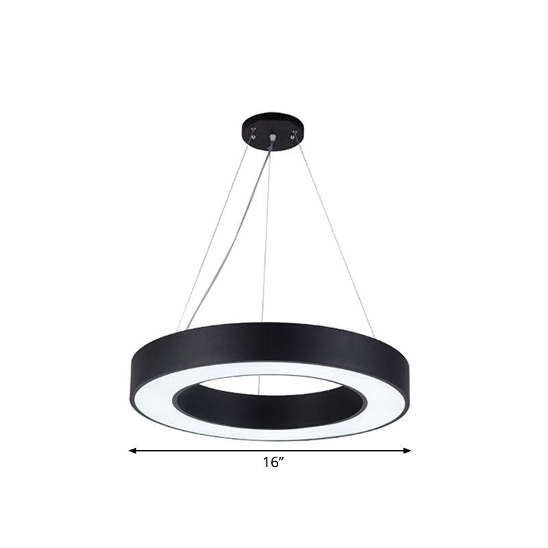 Black Hoop Hanging Pendant Light Simple 16"/23.5"/39" Wide LED Acrylic Ceiling Suspension Lamp Clearhalo 'Ceiling Lights' 'Modern Pendants' 'Modern' 'Pendant Lights' 'Pendants' Lighting' 1904281