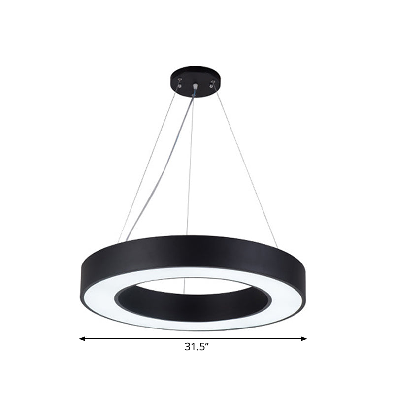 Black Hoop Hanging Pendant Light Simple 16"/23.5"/39" Wide LED Acrylic Ceiling Suspension Lamp Clearhalo 'Ceiling Lights' 'Modern Pendants' 'Modern' 'Pendant Lights' 'Pendants' Lighting' 1904283