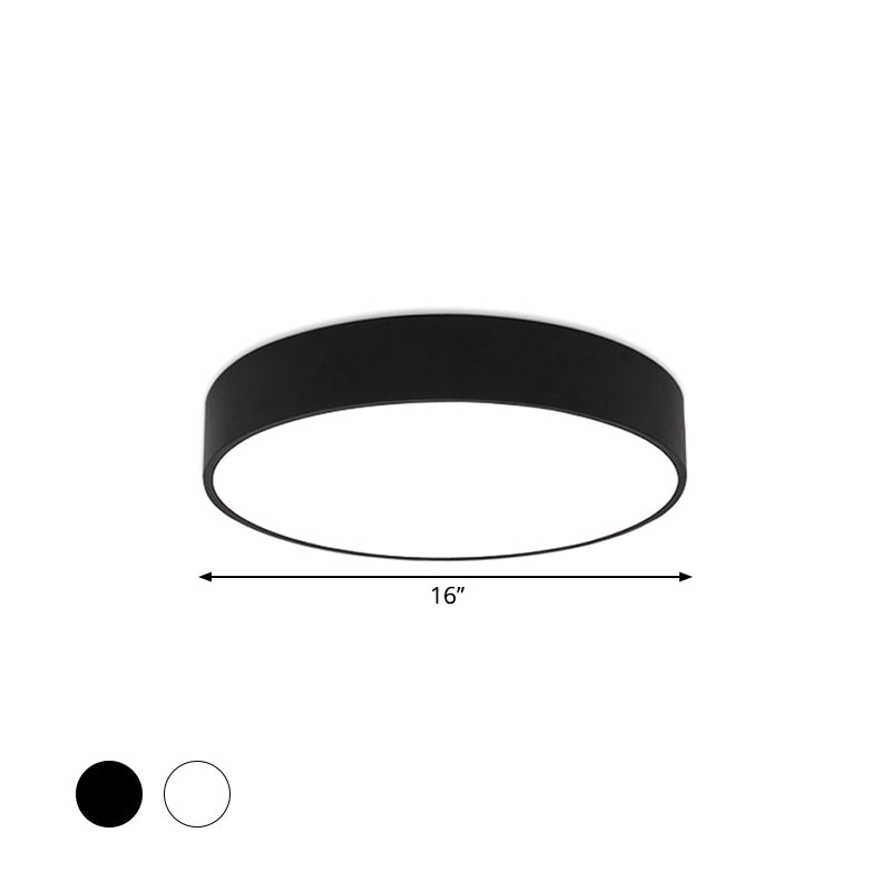 Black/White Round Flush Light Minimalist 16"/23.5"/31.5" Dia Acrylic LED Ceiling Mount Light Fixture Clearhalo 'Ceiling Lights' 'Close To Ceiling Lights' 'Close to ceiling' 'Flush mount' Lighting' 1904344