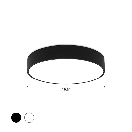 Black/White Round Flush Light Minimalist 16"/23.5"/31.5" Dia Acrylic LED Ceiling Mount Light Fixture Clearhalo 'Ceiling Lights' 'Close To Ceiling Lights' 'Close to ceiling' 'Flush mount' Lighting' 1904345