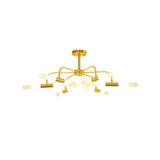 Acrylic Tube Shade Ceiling Chandelier Hotel 12/16 Lights Modern Metal Hanging Lamp in Gold Clearhalo 'Ceiling Lights' 'Chandeliers' 'Modern Chandeliers' 'Modern' Lighting' 190459