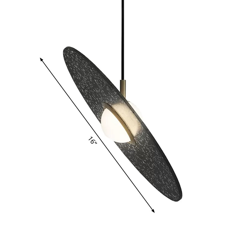 Ufo Shaped Pendant Lamp Modern Concrete 1 Light Black/White/Pink Hanging Ceiling Light Clearhalo 'Ceiling Lights' 'Modern Pendants' 'Modern' 'Pendant Lights' 'Pendants' Lighting' 1904719