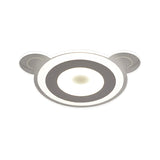 Bear Head Kid Bedroom Ceiling Lamp Acrylic Animal LED Ceiling Mount Light in White Clearhalo 'Ceiling Lights' 'Close To Ceiling Lights' 'Close to ceiling' 'Flush mount' Lighting' 190475