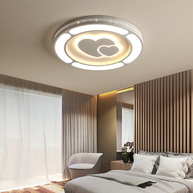 Acrylic Circle LED Ceiling Mount Light Adult Kid Bedroom Modern Ceiling Lamp in White Clearhalo 'Ceiling Lights' 'Close To Ceiling Lights' 'Close to ceiling' 'Flush mount' Lighting' 190495