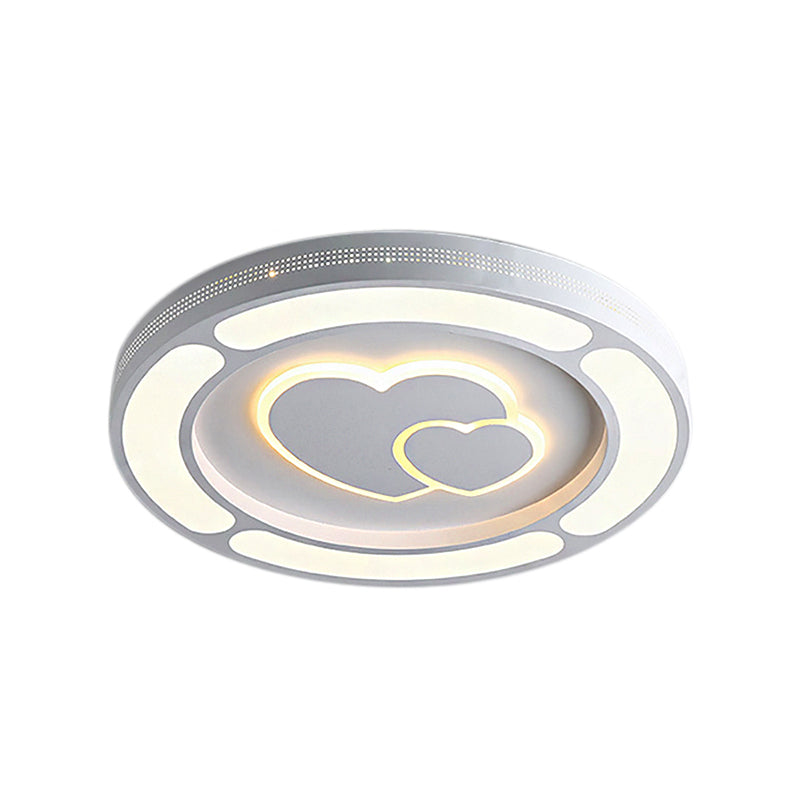 Acrylic Circle LED Ceiling Mount Light Adult Kid Bedroom Modern Ceiling Lamp in White Clearhalo 'Ceiling Lights' 'Close To Ceiling Lights' 'Close to ceiling' 'Flush mount' Lighting' 190496