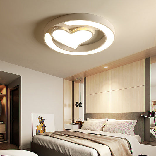 Acrylic Circle LED Ceiling Mount Light Adult Kid Bedroom Modern Ceiling Lamp in White Clearhalo 'Ceiling Lights' 'Close To Ceiling Lights' 'Close to ceiling' 'Flush mount' Lighting' 190499