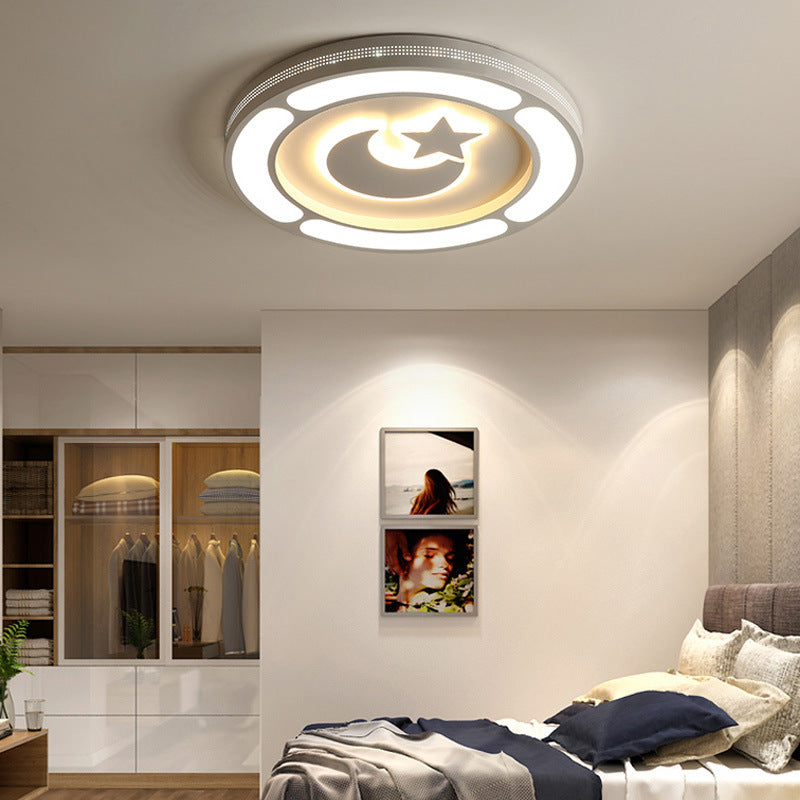 Acrylic Circle LED Ceiling Mount Light Adult Kid Bedroom Modern Ceiling Lamp in White Clearhalo 'Ceiling Lights' 'Close To Ceiling Lights' 'Close to ceiling' 'Flush mount' Lighting' 190505