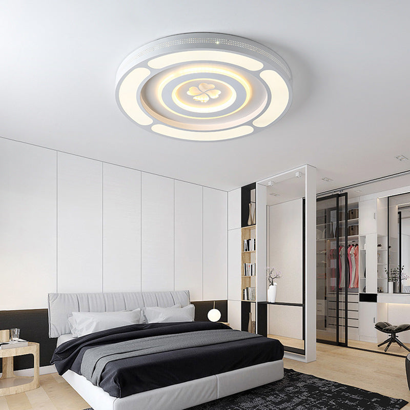 Acrylic Circle LED Ceiling Mount Light Adult Kid Bedroom Modern Ceiling Lamp in White Clearhalo 'Ceiling Lights' 'Close To Ceiling Lights' 'Close to ceiling' 'Flush mount' Lighting' 190508