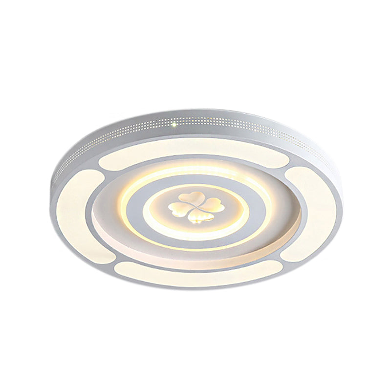 Acrylic Circle LED Ceiling Mount Light Adult Kid Bedroom Modern Ceiling Lamp in White Clearhalo 'Ceiling Lights' 'Close To Ceiling Lights' 'Close to ceiling' 'Flush mount' Lighting' 190509