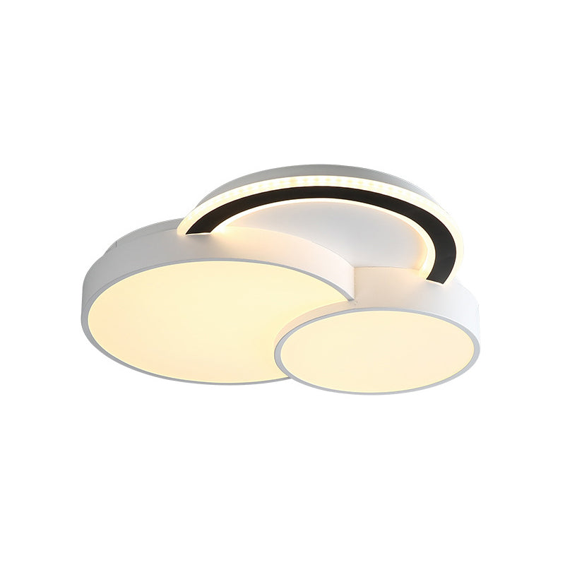 Foyer Round&Half-Circle Flush Mount Light Acrylic Modern LED Ceiling Lamp in White Clearhalo 'Ceiling Lights' 'Close To Ceiling Lights' 'Close to ceiling' 'Flush mount' Lighting' 190514