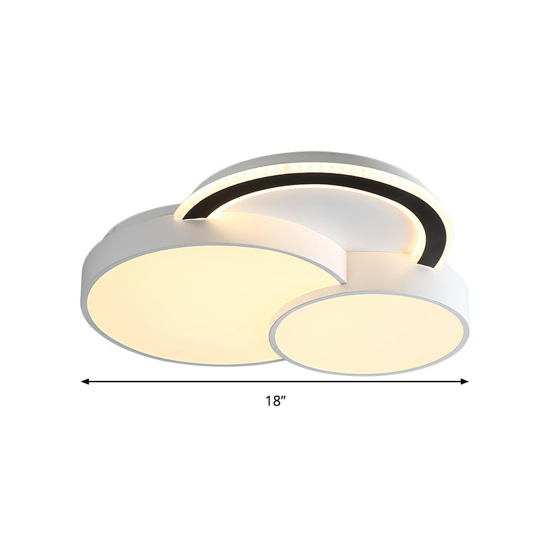 Foyer Round&Half-Circle Flush Mount Light Acrylic Modern LED Ceiling Lamp in White Clearhalo 'Ceiling Lights' 'Close To Ceiling Lights' 'Close to ceiling' 'Flush mount' Lighting' 190515