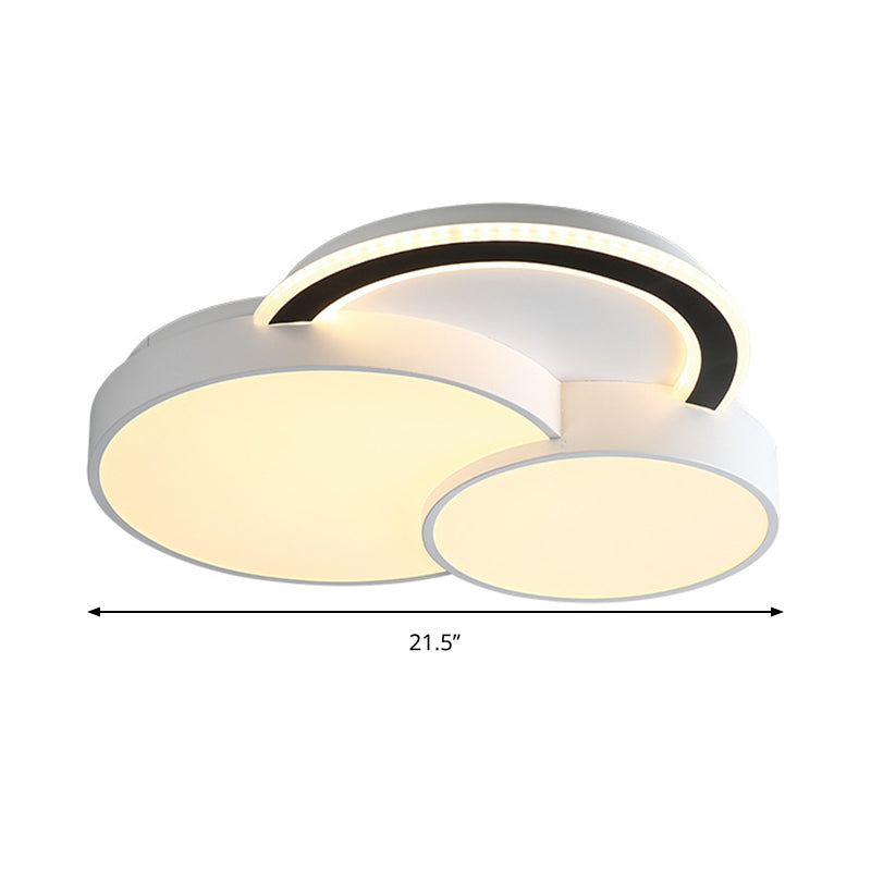 Foyer Round&Half-Circle Flush Mount Light Acrylic Modern LED Ceiling Lamp in White Clearhalo 'Ceiling Lights' 'Close To Ceiling Lights' 'Close to ceiling' 'Flush mount' Lighting' 190516