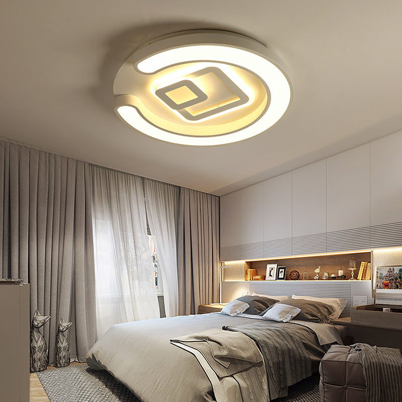 Bedroom Study Room Round Ceiling Fixture Acrylic Modern LED Ceiling Lamp in White Clearhalo 'Ceiling Lights' 'Close To Ceiling Lights' 'Close to ceiling' 'Flush mount' Lighting' 190539