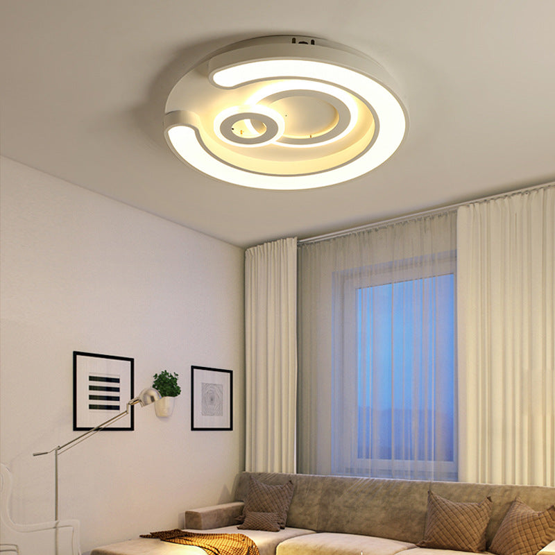 Bedroom Study Room Round Ceiling Fixture Acrylic Modern LED Ceiling Lamp in White Clearhalo 'Ceiling Lights' 'Close To Ceiling Lights' 'Close to ceiling' 'Flush mount' Lighting' 190543