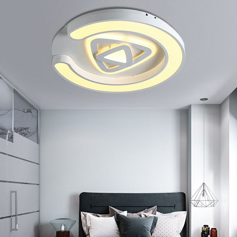 Bedroom Study Room Round Ceiling Fixture Acrylic Modern LED Ceiling Lamp in White White D Clearhalo 'Ceiling Lights' 'Close To Ceiling Lights' 'Close to ceiling' 'Flush mount' Lighting' 190548