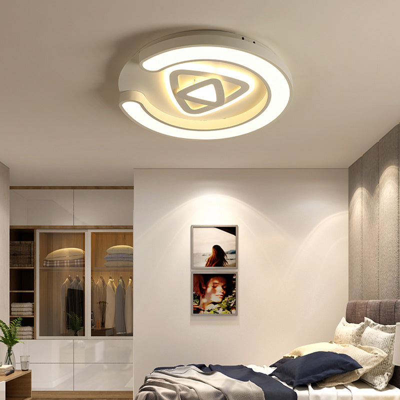 Bedroom Study Room Round Ceiling Fixture Acrylic Modern LED Ceiling Lamp in White Clearhalo 'Ceiling Lights' 'Close To Ceiling Lights' 'Close to ceiling' 'Flush mount' Lighting' 190549