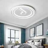 Contemporary White Flush Ceiling Light with Musical Note Acrylic LED Ceiling Lamp for Kid Bedroom Clearhalo 'Ceiling Lights' 'Close To Ceiling Lights' 'Close to ceiling' 'Flush mount' Lighting' 190579