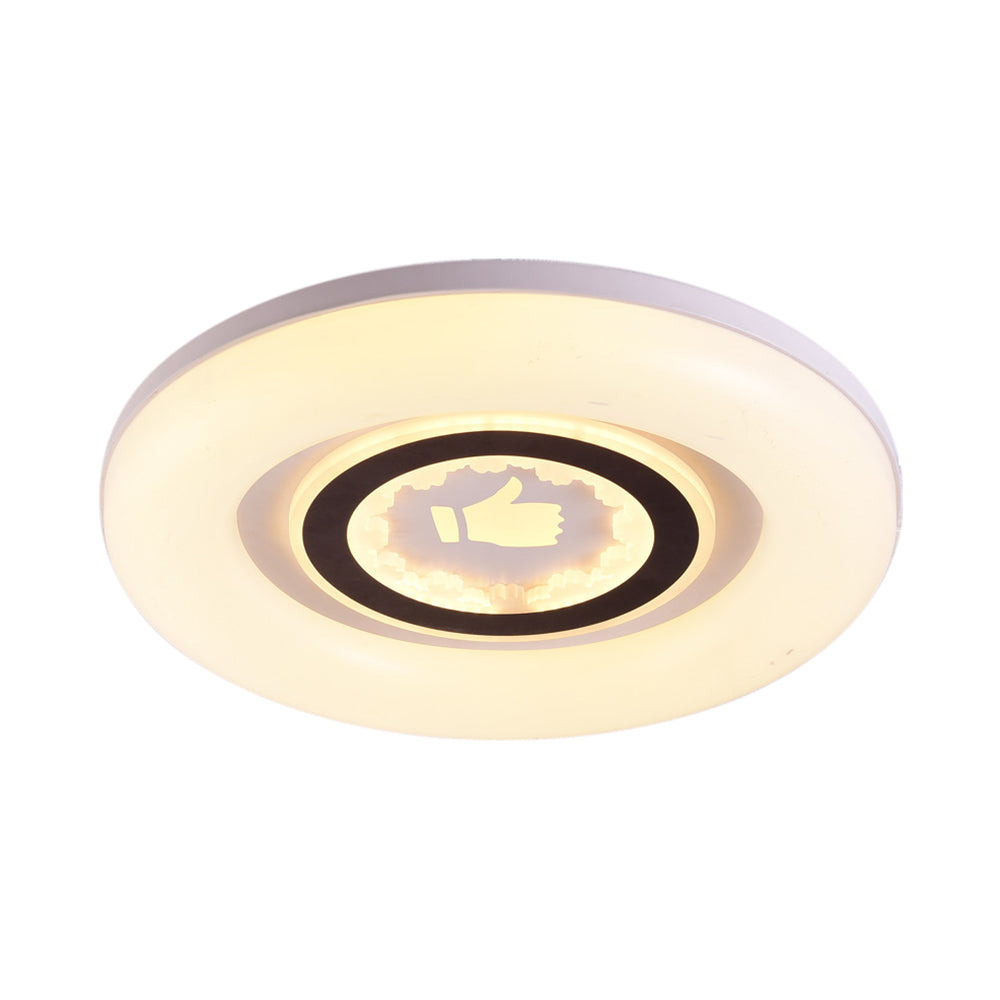 White Circle Flush Ceiling Light Modern Acrylic Metal LED Ceiling Lamp for Corridor Adult Bedroom Clearhalo 'Ceiling Lights' 'Close To Ceiling Lights' 'Close to ceiling' 'Flush mount' Lighting' 190600