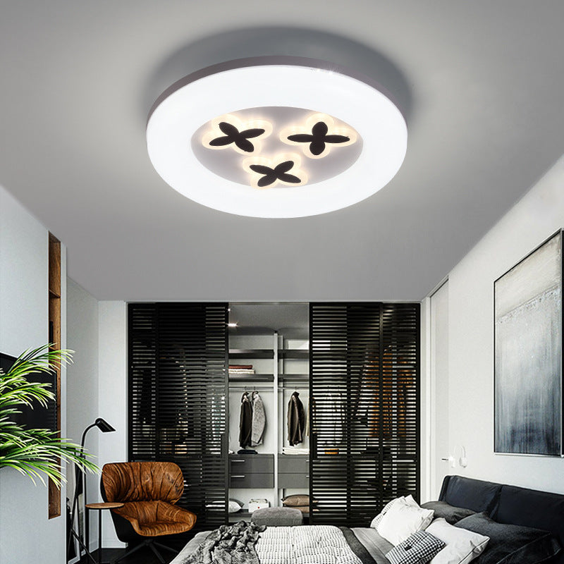 White Circle Flush Ceiling Light Modern Acrylic Metal LED Ceiling Lamp for Corridor Adult Bedroom White B Clearhalo 'Ceiling Lights' 'Close To Ceiling Lights' 'Close to ceiling' 'Flush mount' Lighting' 190602