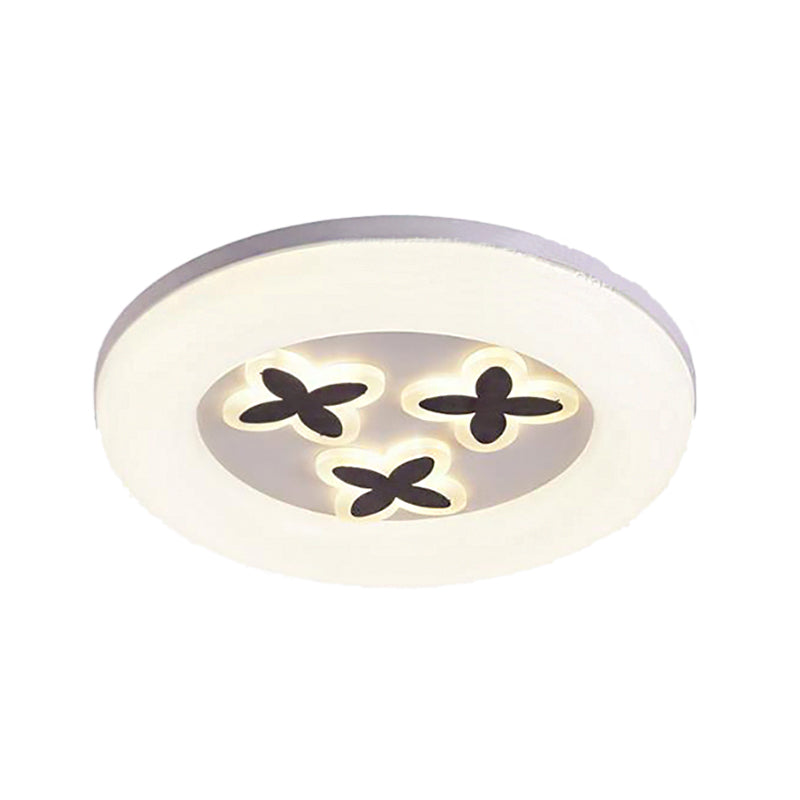 White Circle Flush Ceiling Light Modern Acrylic Metal LED Ceiling Lamp for Corridor Adult Bedroom Clearhalo 'Ceiling Lights' 'Close To Ceiling Lights' 'Close to ceiling' 'Flush mount' Lighting' 190604