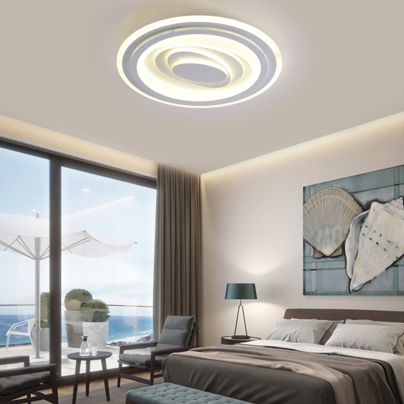 Circle Living Room Bedroom Ceiling Lamp Acrylic Kids LED Ceiling Mount Light in White Finish Clearhalo 'Ceiling Lights' 'Close To Ceiling Lights' 'Close to ceiling' 'Flush mount' Lighting' 190626